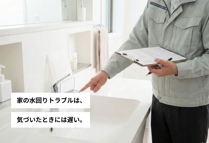 家の水回りトラブルは、気づいたときには遅い。