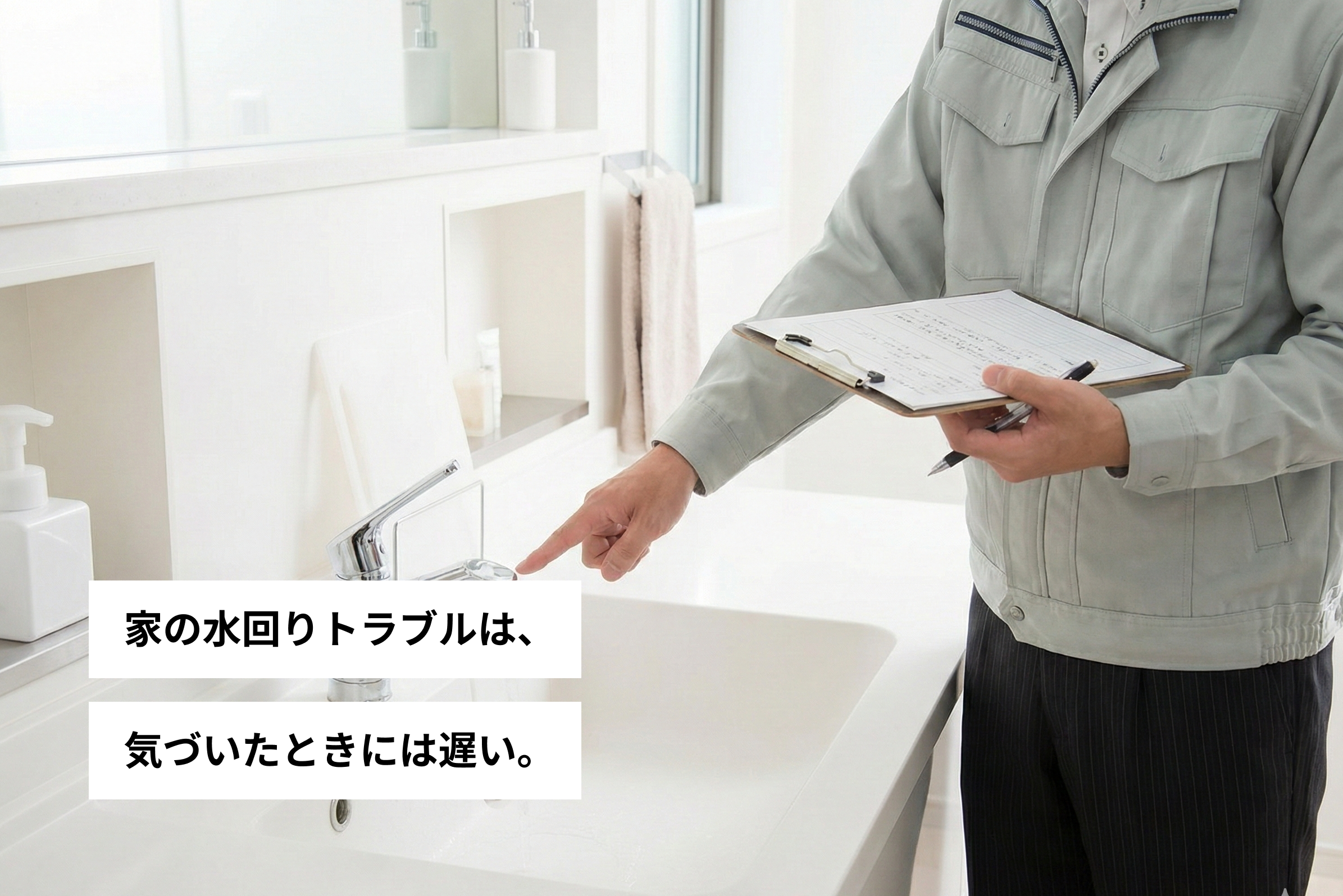 家の水回りトラブルは、気づいたときには遅い。