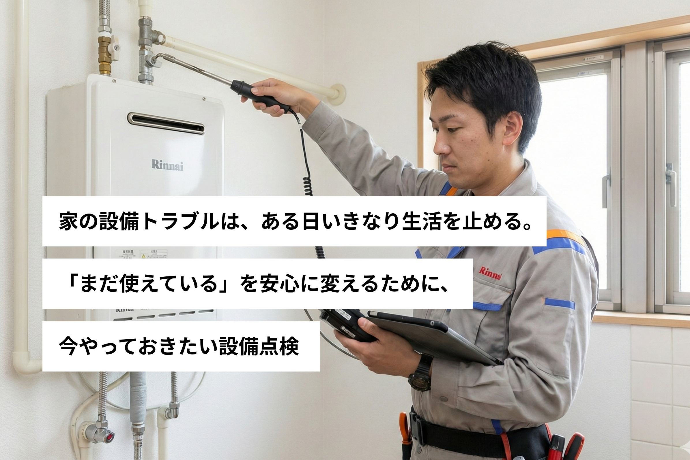 家の設備トラブルは、ある日いきなり生活を止める。「まだ使えている」を安心に変えるために、今やっておきたい設備点検